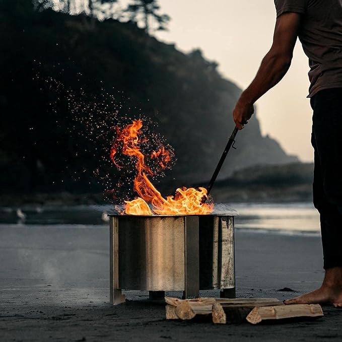 Breeo Smokeless Fire Pit (X Series 19, Stainless Steel) | 22.1 inch Smokeless Firepit for Outside | 47 Pounds | Ideal for Families Compatible with Wide Range of Breeo Accessories