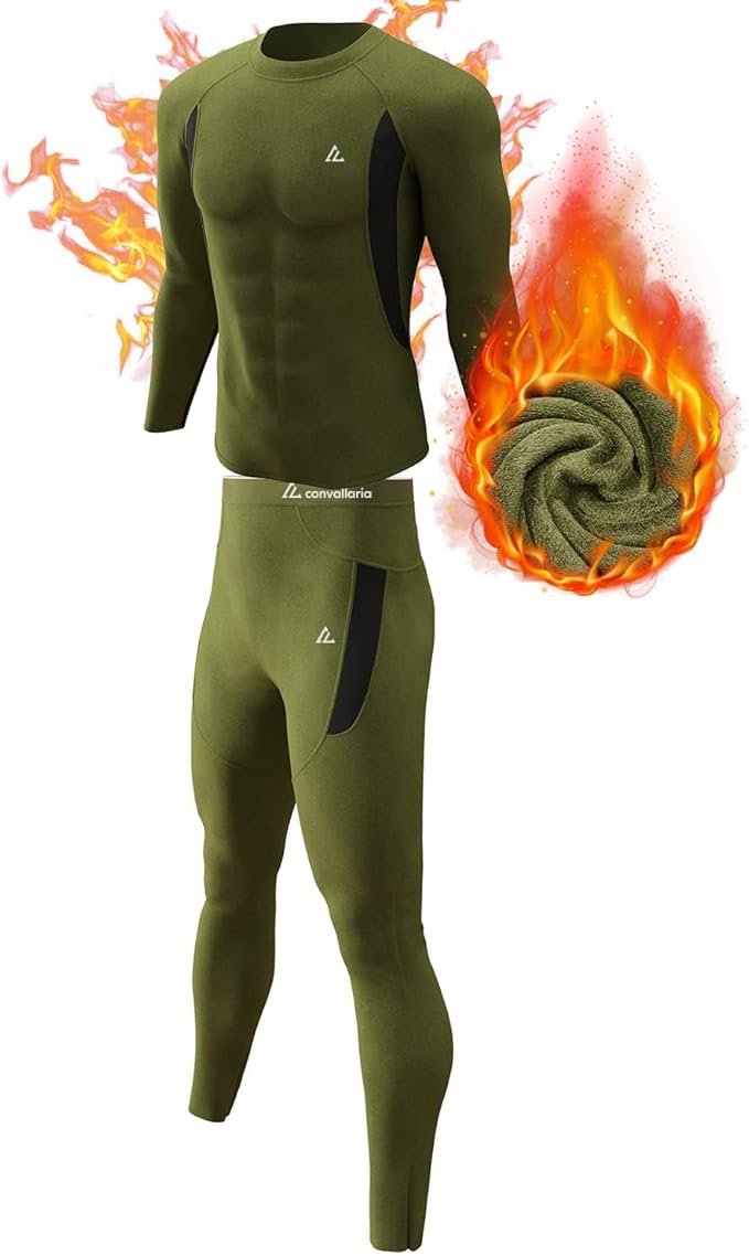 CL convallaria Thermal Underwear Long Johns Set Mens Winter Gift Hunting Gear Sport Base Layer Bottom Top