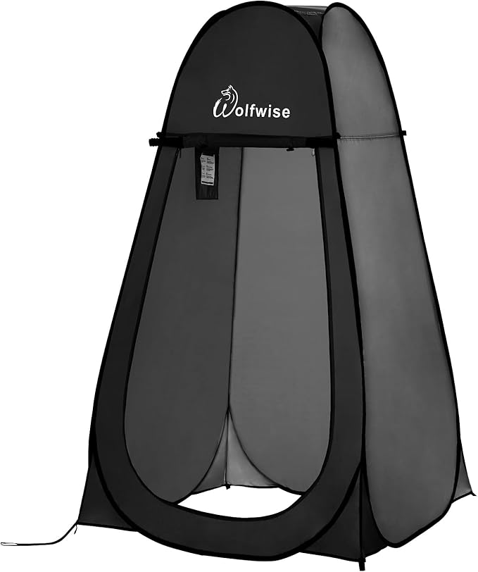 Wolfwise Pop Up Changing Tent for Beach, Camping Portable Shower Tents, Outdoor Privacy Bathroom, Change Dressing Clothes Porta Potty Tent Pop Up Instant for Camp, Toilet, Black