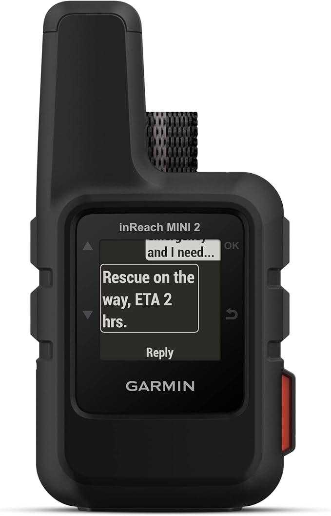 Garmin inReach Mini 2 Satellite Communicator, Lightweight Compact Rugged Design, Portable Handheld GPS for Hiking, Text Messaging Device Bundle with Accessories (Black)