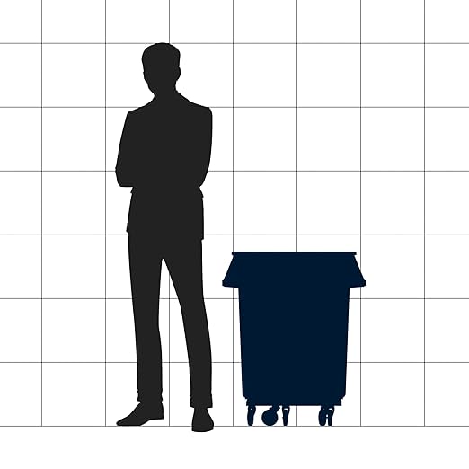 32 Gallon Green Round Commercial Trash Can with Lid and Dolly