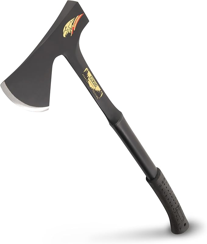 ESTWING Special Edition Camper's Axe - 26" Wood Splitting Tool with All Steel Construction & Shock Reduction Grip - E45ASE