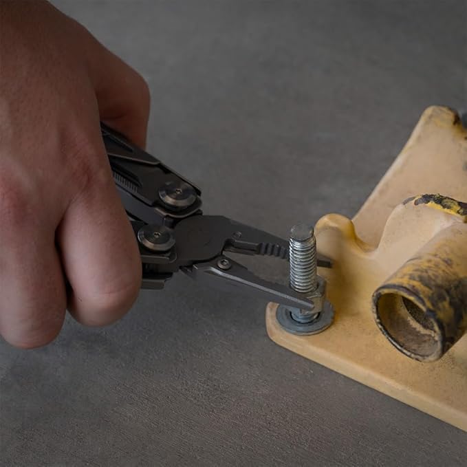 GRITR 13-in-1 Stainless Steel EDC Multitool w/Nylon Sheath - Outdoor Tool w/Needle Nose Pliers, Pocket Knife, Scissors, Bottle Opener, Cutters - Camping Hiking Fishing Survival Gear