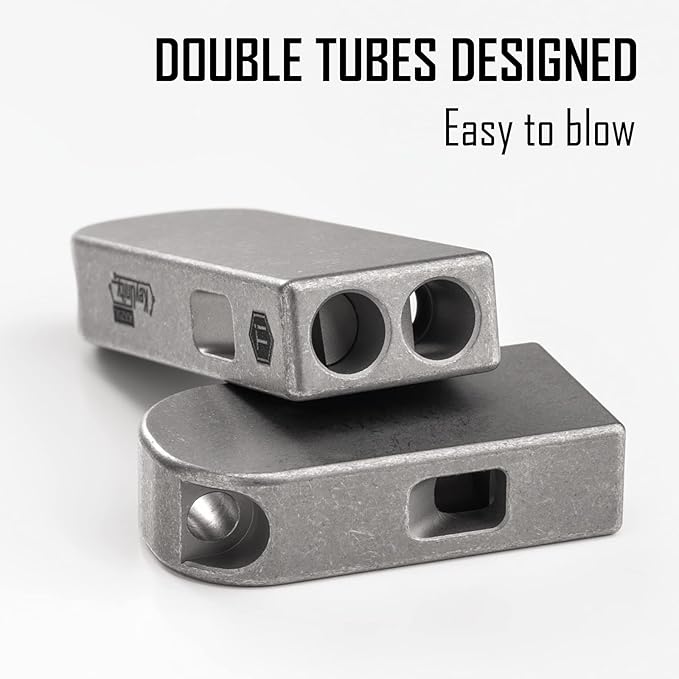 KeyUnity Titanium EDC Whistle Outdoor Emergency Whistle for Keychain, Comes with Necklace to Hang on Neck