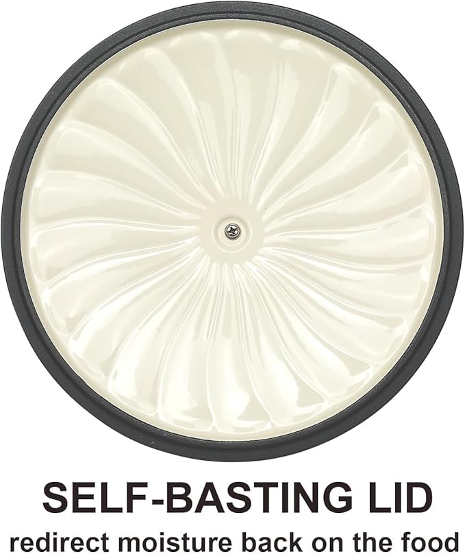 Enameled Cast Iron Dutch Oven with Lid, 6 QT Cast Iron Dutch Oven Pot, Dual Handles for Bread Baking, Cook, Bake, Oven Safe across All Cooktops (Black,6 QT)