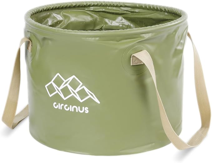 CIRCINUS Collapsible Water Bucket 5.28 gallons (20 liters) Portable wash Basin for Camping Fishing Travel Outdoor Gardening car Washing (Green)