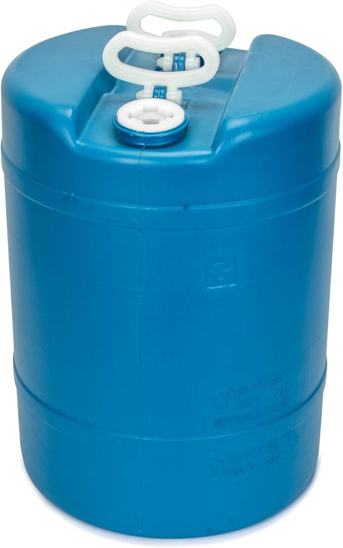 15 Gallon Emergency Water Storage Barrel - Preparedness Supply - Water Tank Drum Container - Portable, Reusable, BPA Free, Food Grade Plastic (1 Tank)