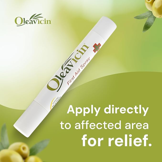 First Aid Spray & Bug Bite Relief for Use on Minor Skin Irritations | Soothing Comfort | Patented Formula | Olive Leaf Extract | Natural | 0.17 oz (5ml) (10)