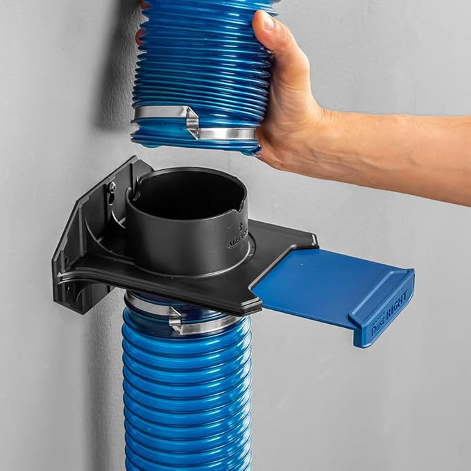 4'' To 4'' Ready-Mount Self Cleaning Blast Gate - Durable Polymer Dust Blast Gate w/Integral Bracket - Max Airflow, Easy Wall Mount Blast Gate - Ideal for Woodworking Dust Collection System