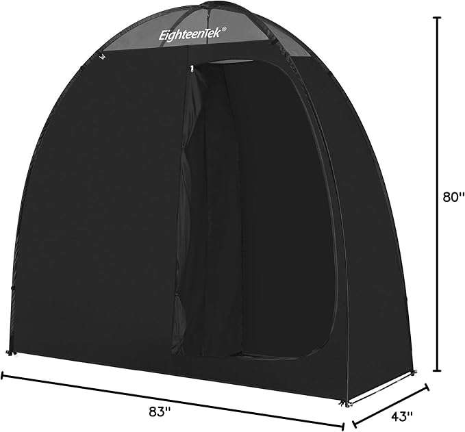 EighteenTek Shower Tent Camping, 2-Room Portable Changing Room, Outdoor Shower Enclosure, Pop Up Privacy Tent Shelter with Floor & Doors, Waterproof & Lightweight, Camping Toilet Bathroom