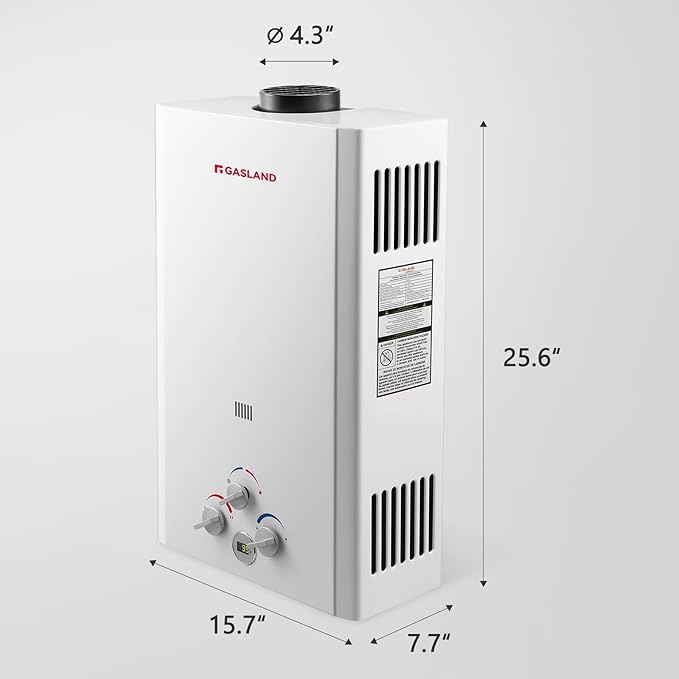 GASLAND 4.22GPM Outdoor Propane Tankless Water Heater, 16L Gas Outdoor Shower, On Demand Hot Water Heater for Off Grid