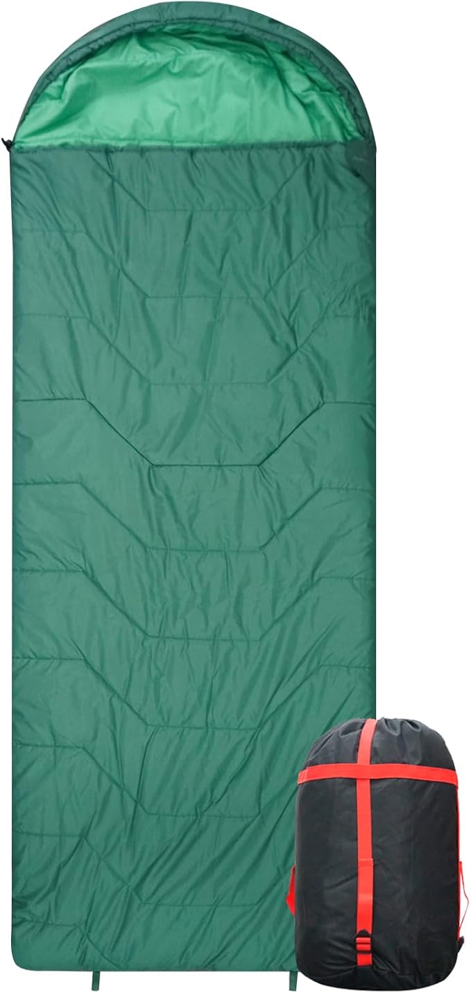 Jumbo Sleeping Bag for Adult&Kids,Cold&Warm Weather with Compression Sack and Water Resistant for Family Camping,Travel and Car Camping