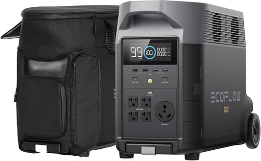 EF ECOFLOW Portable Power Station 3600Wh DELTA Pro, 2.7H to Full Charge, 5 AC Outlets, 3600W, 120V Lifepo4 Power Station with Expandable Capacity, Solar Generator for Home Use, Blackout, RV