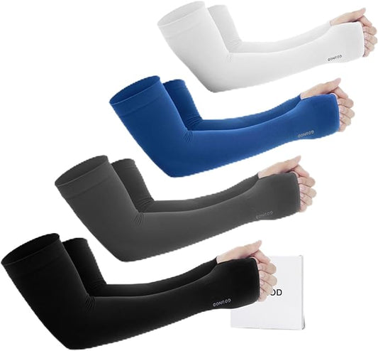 GOUNOD Sun Protection Cooling Arm Sleeves with Thumb Holes - Gardening Outdoors Sports Workouts Sunscreen Arm Sleeves