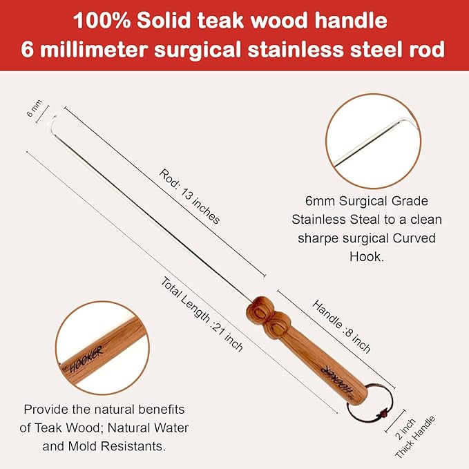 The Original BBQ Hooker, Meat Turner. Pigtail Flipper, Steak Flipper, Weber BBQ Grill, Spatula, BBQ Tongs, BBQ Tools, Camping Tool, Fire Pit Tool, Green Egg, Komodo Joe Grill.