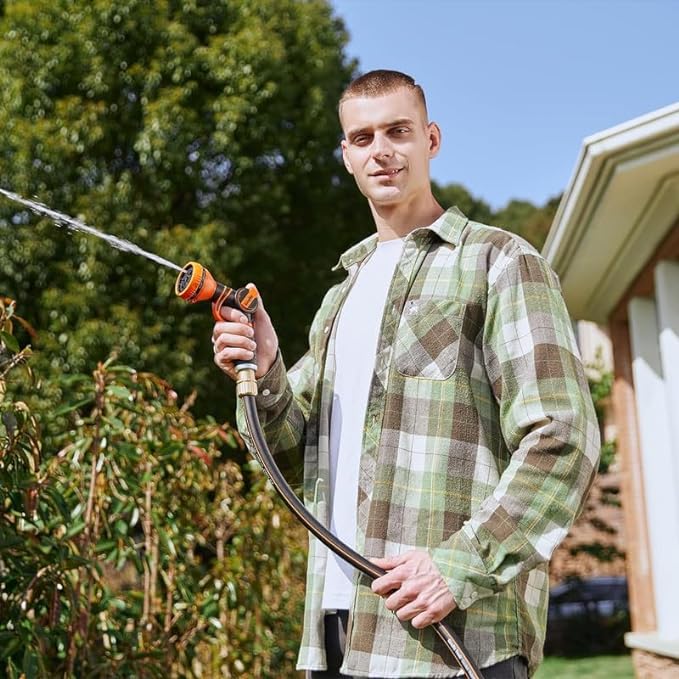 Giraffe Tools Leader Hose 5/8" x 10ft, Custom Length, No Kink, Flexible, Leakproof Water Hose, Male Female Fittings, 600 Burst PSI, 10ft, Black Orange