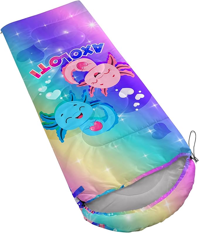 AILONEN Outer Space Astronaut Camping Sleeping Bags,Lightweight & Waterproof,3 Season Warm & Cool Weather,Cartoon Sleeping Bags for Kids,Boys Girls Travelling,Outdoors