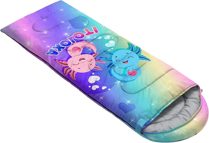 AILONEN Outer Space Astronaut Camping Sleeping Bags,Lightweight & Waterproof,3 Season Warm & Cool Weather,Cartoon Sleeping Bags for Kids,Boys Girls Travelling,Outdoors