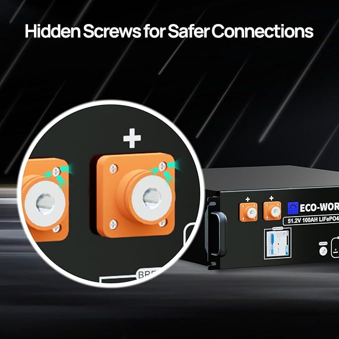 ECO-WORTHY 48V 200Ah LiFePO4 Lithium Battery (2 Pack 48V 100AH), 10.24kWh Capacity, Server Rack Battery with Bluetooth, 6000 Deep Cycles, Ideal for Off-Grid, Solar, Energy Back-up