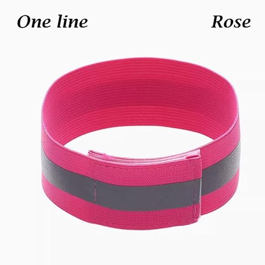 4 PCS Reflective Wrist Strap 4x1.5cm Running Safety Gear Reflective Wristbands High Visibility Bike Ankle Bands Reflector Armband Self-Adhesive Reflective Bands for Walking,Night Sports Pink