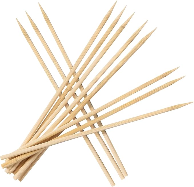 8 inch Natural Bamboo Skewers for Barbecue Party，Fruit，Kabob，Appetiser，Hamburger，Cocktail，Craft，Bouquet，Chocolate Fountain，Corn Dog, diameter=4mm. More Size Choices 6"/8"/10"/12"(100 PCS)
