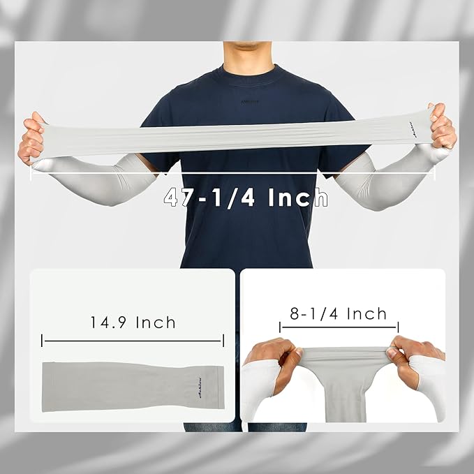 Achiou Arm Sun Sleeves Compression UV Protection Cooling for Men Women Summer Sunblock Basketball Football, Cover Arms Tattoo