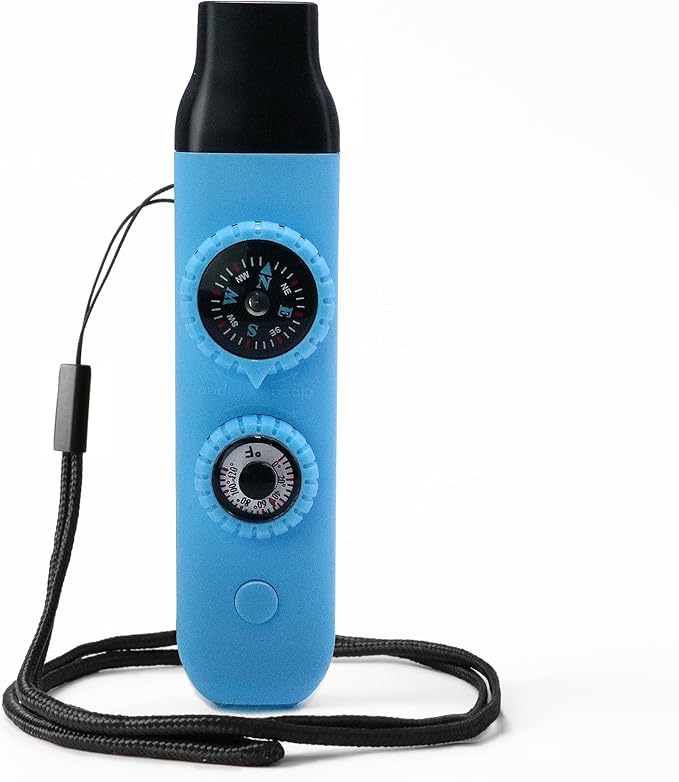 Emergency Survival Safety Whistle，Whistle for Kids with Lanyard,Compass,Thermometer,Ideal for Kayaking, Boating, Hiking, Camping, Climbing