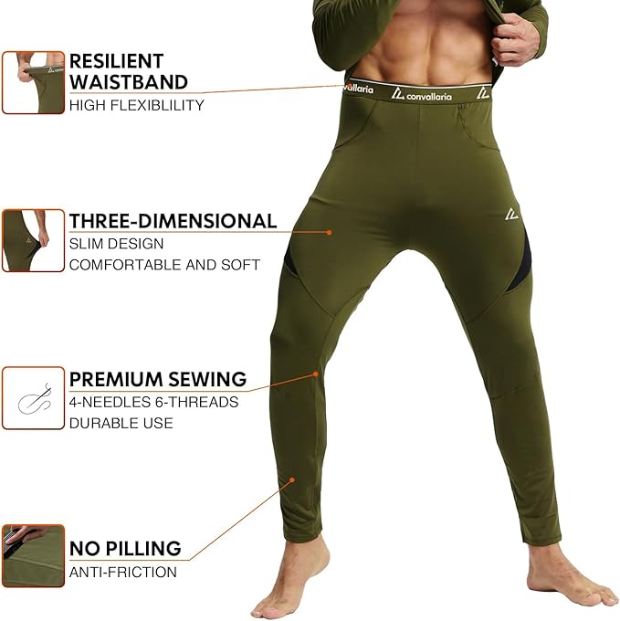 CL convallaria Thermal Underwear Long Johns Set Mens Winter Gift Hunting Gear Sport Base Layer Bottom Top