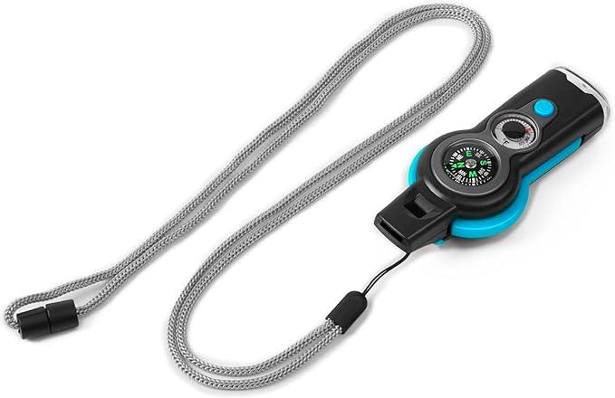 Emergency Survival Function Whistle, Outdoor Multifunctional Tool Safety Whistle with Lanyard, Ideal for Kayaking, Boating, Hiking, Camping, Climbing, Hunting, Fishing, Rescue Signaling
