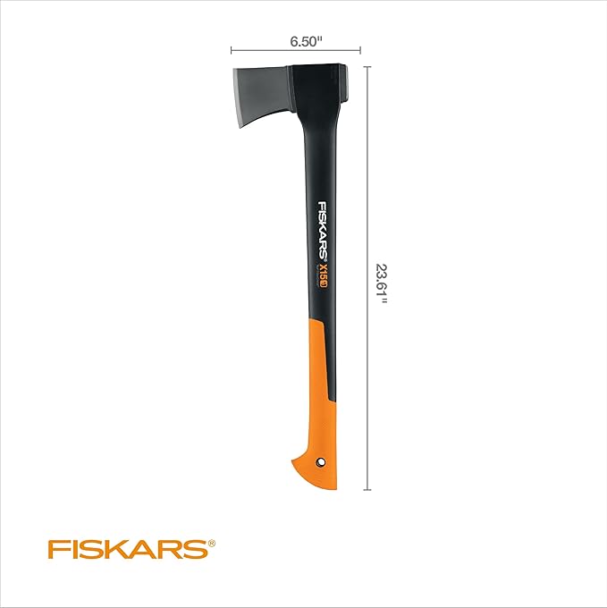 Fiskars X15 Splitting Axe, Tree Branch Cutter and Wood Splitter (23.5-Inch Axe) with Shock-Absorbing Handle
