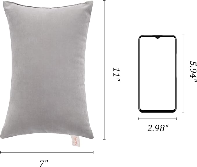 BEDSUM 2 Pack Tiny Pillows, 11"x7" Microfiber Mini Pillow for Travel, Pets, Soft and Machine Washable Small Pillows for Neck, Wrist, and Knee Comfort, Light Grey