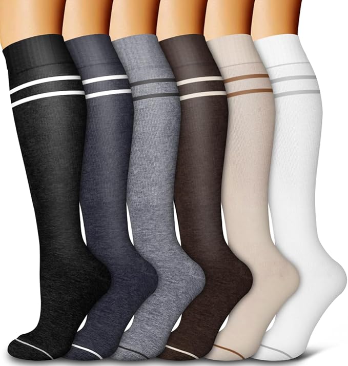 6 Pack Copper Compression Socks for Women and Men Circulation-Best Support for Medical, Running,Nursing,Athletic
