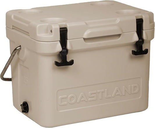 Coastland Bay Series Cooler Premium Everyday Use Insulated Rotomolded Cooler, Small Ice Chest for Tight Spaces, Soccer Games, & Tailgates