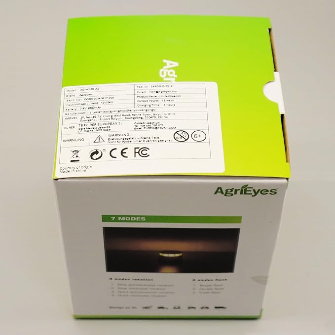 Agrieyes Remote Control Beacon Light, Rechargeable Wireless Flashing Lights, 12-30V Amber Strobe Lights for Golf Cart Magnetic, Safety Warning Caution Lights for Trucks, Construction