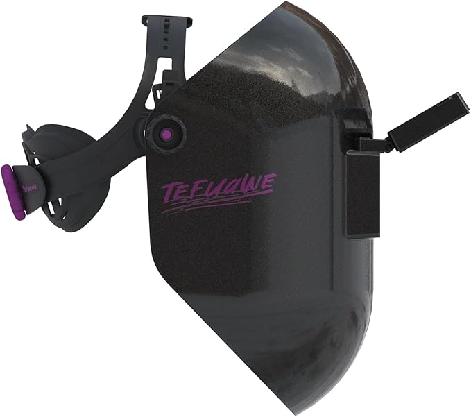 Black Flip Up Chopped Fiberglass Sugar Scoop Welding Helmet, Medium Cut top and Bottom Sugar Scoop Pipeline Welding Hood