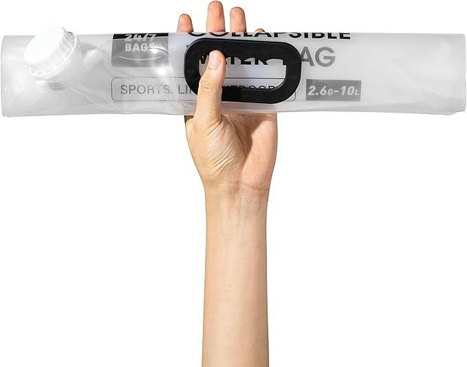 4 Pack Collapsible Water Container Bag 2.6 Gallon/10 Liter, Heavy Duty with Carry Handles, Hikes, Trips, Weather Emergencies, and More, Foldable Water Bag