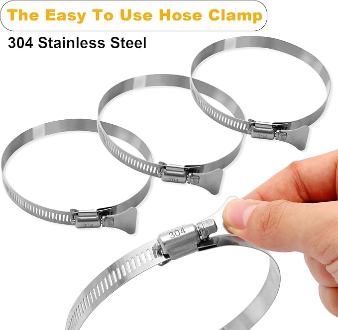 2-1/2"x10'Dust Collection Hose(Black Wire),2 1/2 Inch Dust Collection Tube with 304 Stainless Steel Hose Clamps,PVC 2.5 Collector Flexible Tube- Puncture Resistant