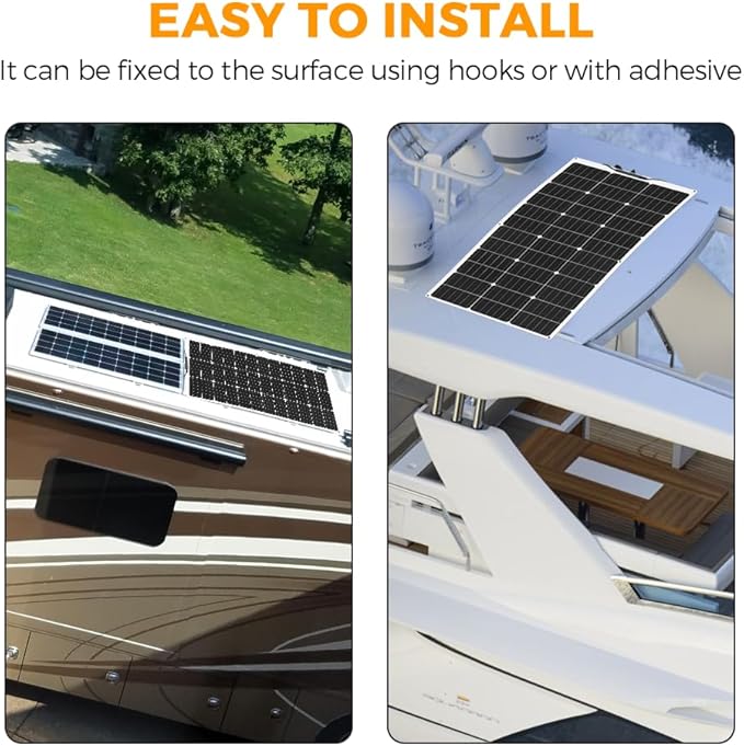 XINPUGUANG Solar Panel 12V 200W System Kit 100W Flexible Solar Panel Monocrystalline Battery Charger with Extension Cable 20A Charge Controller Power for RV Boat Cabin Car Trailer(200W-1)