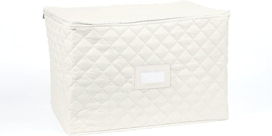 Covermates Keepsakes - Serveware Storage - Padded Protection - ID Window - Stain Resistant - Machine Washable - China Storage, Cream