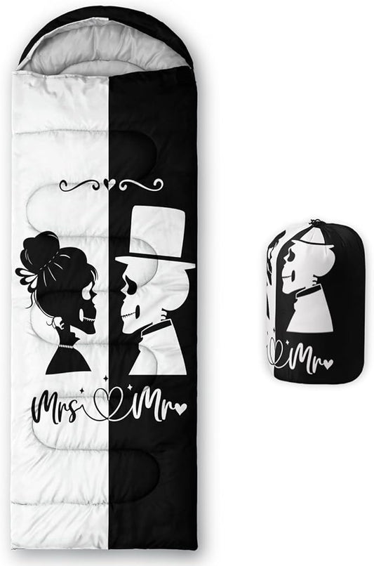 AILONEN Pink Lovely Rabbit Sleeping Bag for Girls Kids Adults,Warm and Cool Weather,Lightweight,Waterproof Backpacking,Cartoon Flowers Printed Bunny Sleeping Bag for Camping