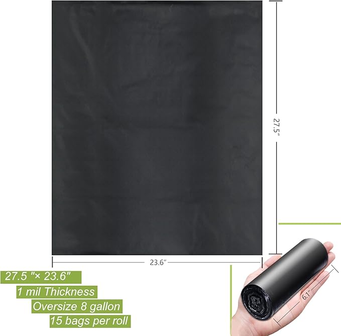 60 portable toilet bags，8 Gallon camping toilet waste bags for 5 gallon bucket,1mil bildegradable porta potty luggable loo bags for adults travel heavy-duty