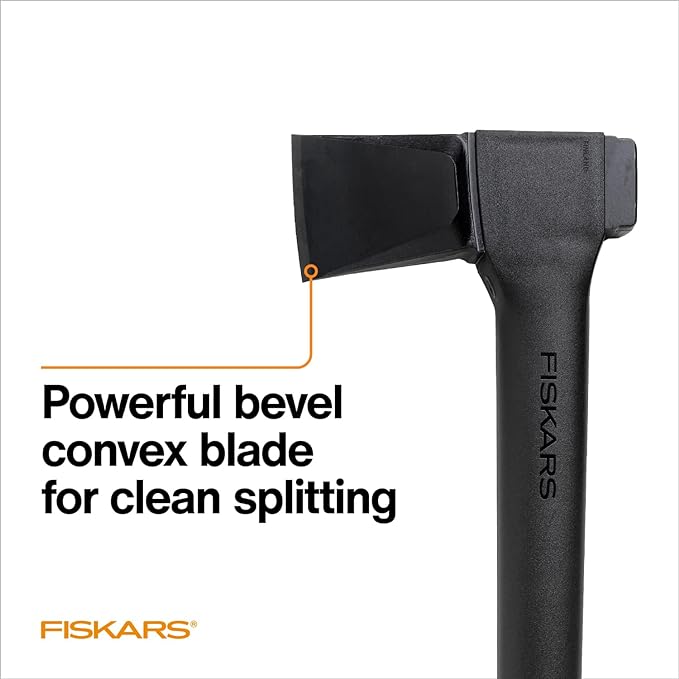 Fiskars 36" Super Splitting Axe, Wood Splitter for Medium to Large Size Logs, with Shock-Absorbing FiberComp Handle, Lawn and Garden Tool, 6 pounds, Black