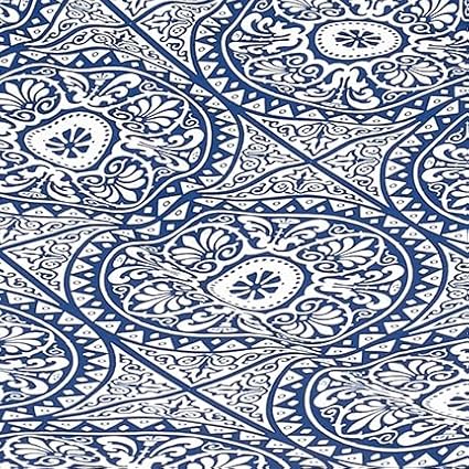 Fab Habitat Farmhouse Recycled Polyester Hammock - Spanish Tile - Blue - Indoor/Outdoor, Quick Dry, 2 Person 460 lbs Capacity - Patio, Poolside, Backyard, Garden, Beach, Balcony - 12-14 ft Adjustable