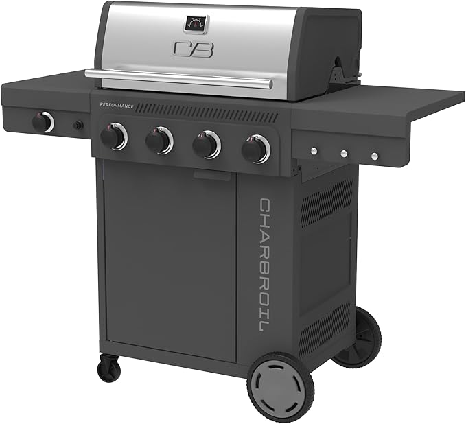 Charbroil Performance Series 4-Burner Gas Grill Cabinet with Side Burner, Gray - 463254025