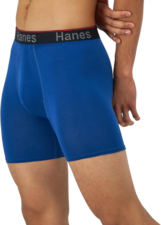 Hanes Total Support Pouch Men's Boxer Brief Underwear, Anti-Chafing, Moisture-Wicking Odor Control, 3-Pack (Reg or Long Leg)
