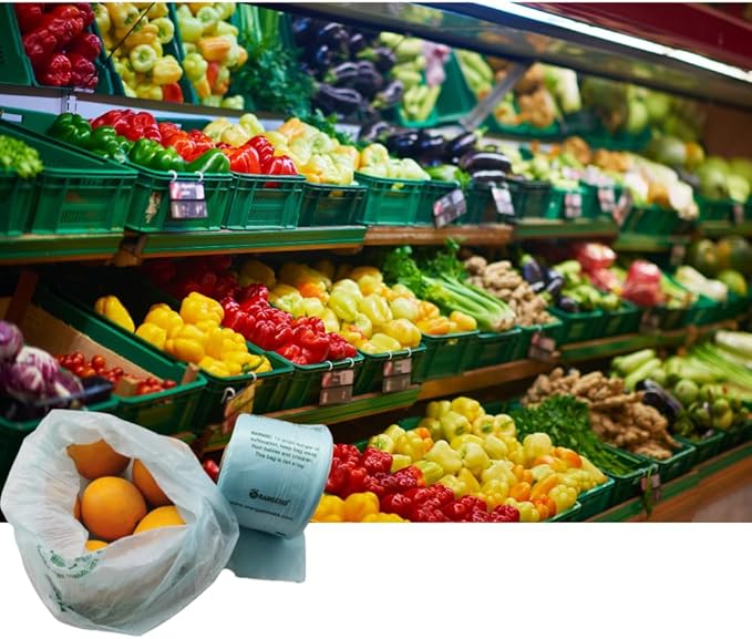 100% Certified Home Compostable Produce Bags, 250 Count, 14 x 18 Inches, Hold Up to 14 Lbs, ASTM D6400, EN 13432, US BPI & Europe OK Compost Home Certified