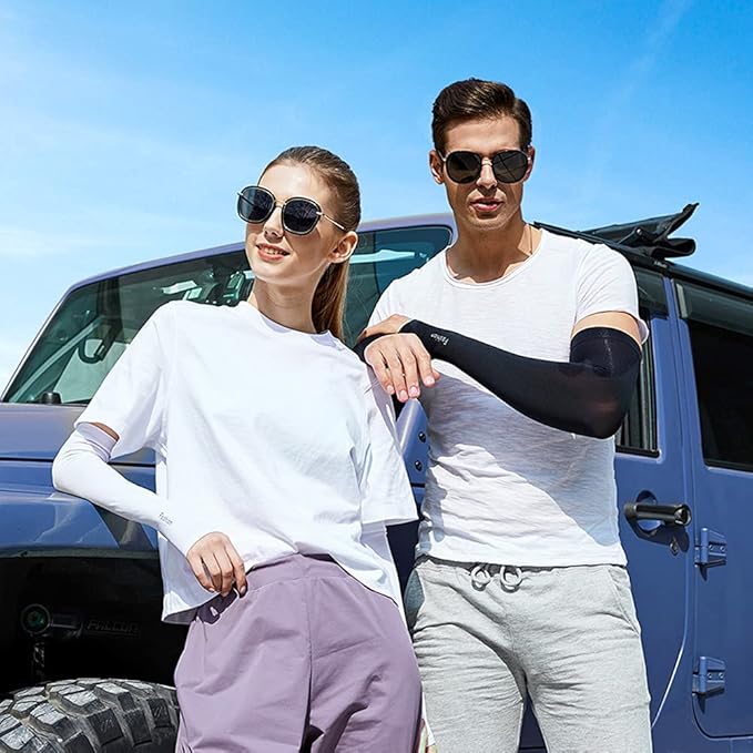 beister 3/6 Pairs UV Cooling Arm Sleeves Sun Protection Unisex for Sports, Cycling, Golf, Running