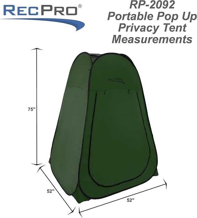 RecPro Portable Pop Up Privacy Tent | Changing Room, Toilet, Shower, Rain Shelter for Camping & Beach | Includes Carry Bag, Ground Cover, and rain Cover