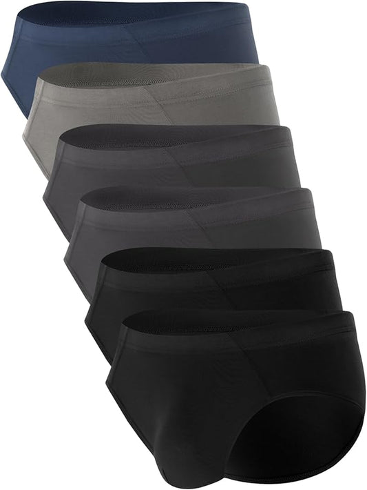 BAMBOO COOL Men's Underwear Briefs Fabric Covered Waistband Underwear Breathable Briefs with 3D Pouch Tagless Panties for Men