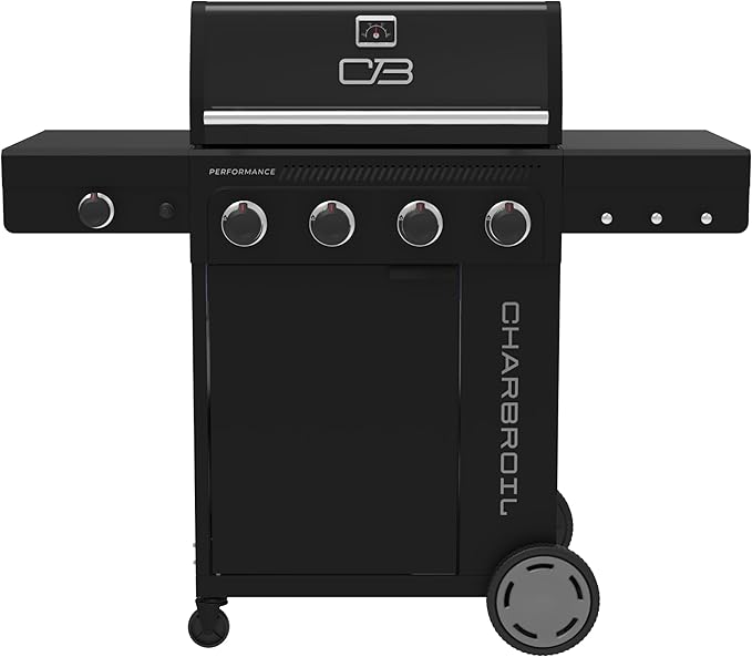 Charbroil Performance Series 4-Burner Gas Grill Cabinet with Side Burner, Black - 463253925